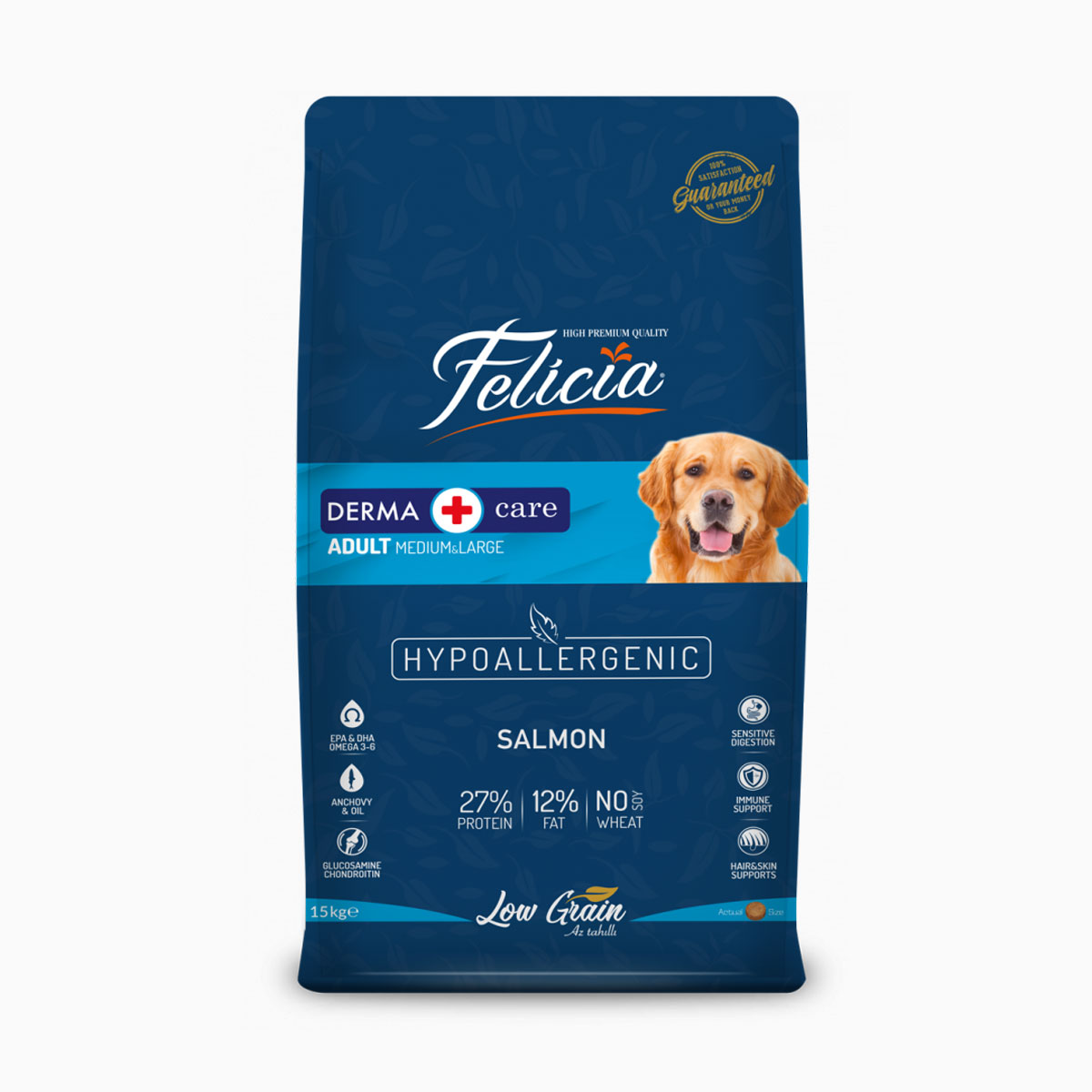 Felicia-Az-Tahıllı-15-Kg-Yetişkin-Somonlu-MLarge-Breed-HypoAllergenic-Köpek-Maması