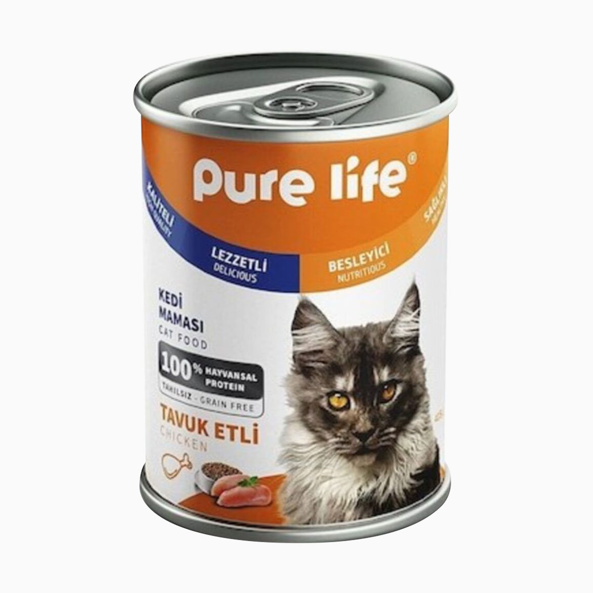PURE-LİFE-TAVUK-ETLİ-YETİŞKİN-KONSERVE-KEDİ-MAMASI-415-Gr
