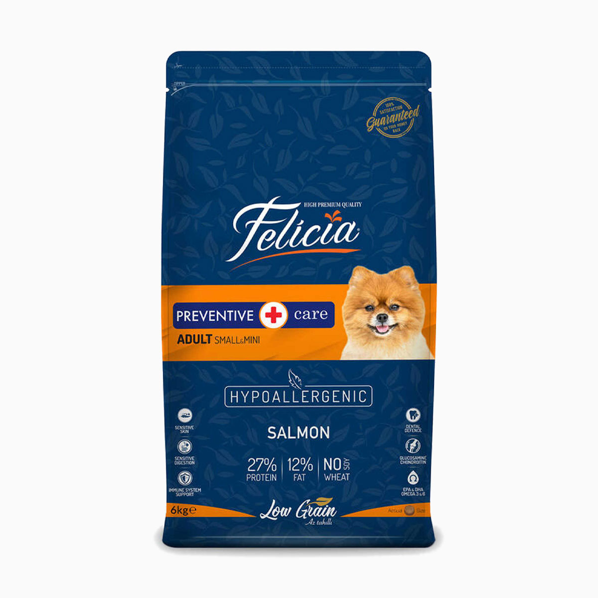 Felicia-Hypoallergenic-Somonlu-Küçük-Irk-Düşük-Tahıllı-Yetişkin-Köpek-Maması-6-Kg